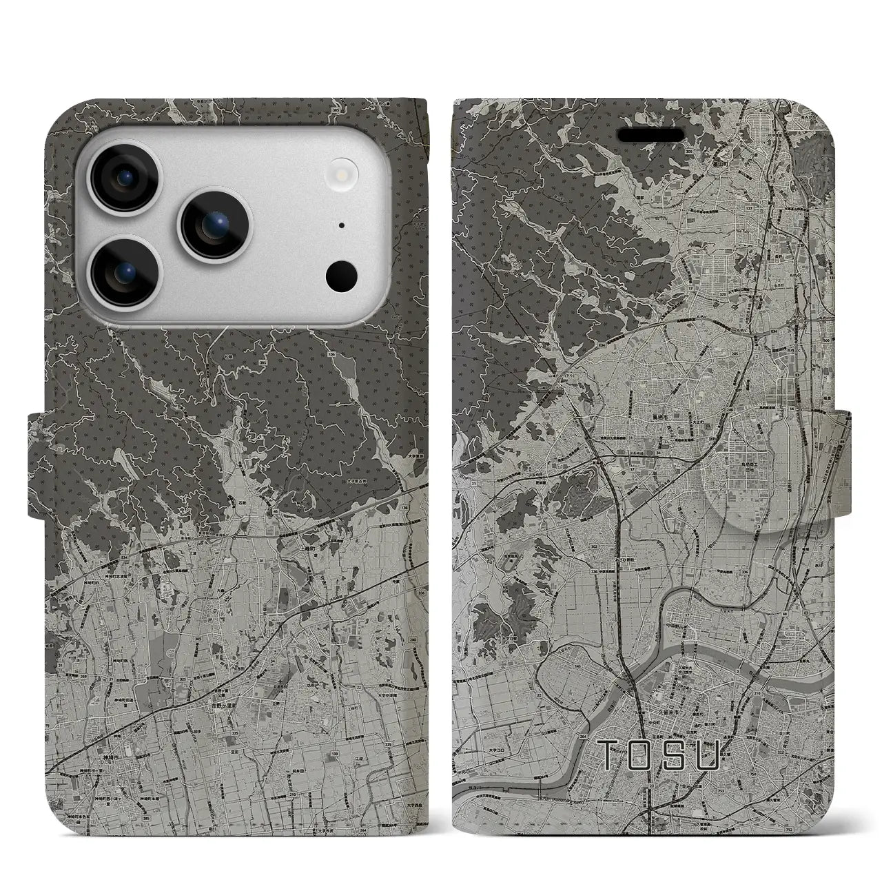 【鳥栖（佐賀県）】地図柄iPhoneケース（手帳タイプ）