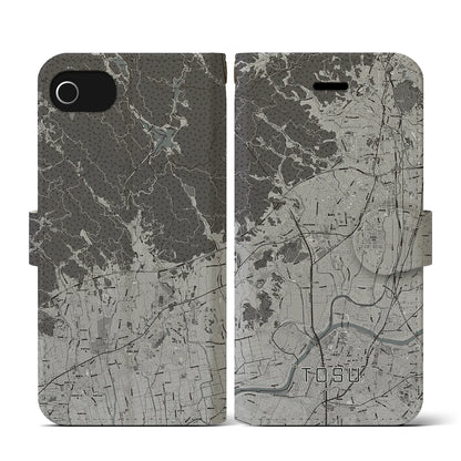 【鳥栖（佐賀県）】地図柄iPhoneケース（手帳タイプ）モノトーン・iPhone SE（第3 / 第2世代） / 8 / 7 / 6s / 6 用