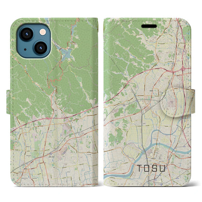【鳥栖（佐賀県）】地図柄iPhoneケース（手帳タイプ）ナチュラル・iPhone 13 用