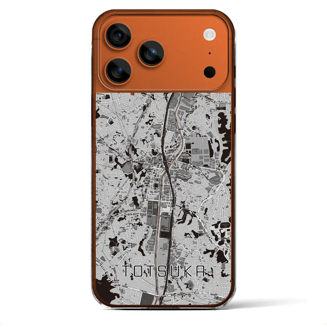 【戸塚(神奈川県)】地図柄iPhoneケース(クリアタイプ)モノトーン・iPhone 17 Pro Max 用