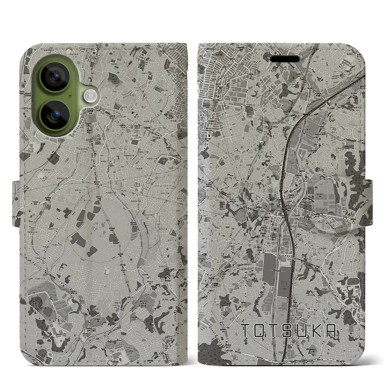 【戸塚（神奈川県）】地図柄iPhoneケース（手帳タイプ）