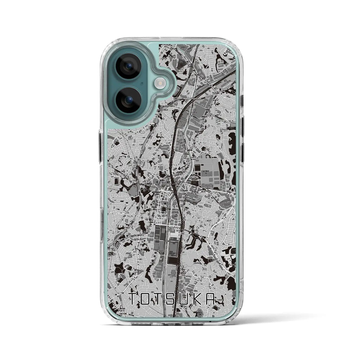 【戸塚(神奈川県)】地図柄iPhoneケース(MagSafeタイプ)モノトーン・iPhone 16 Pro 用