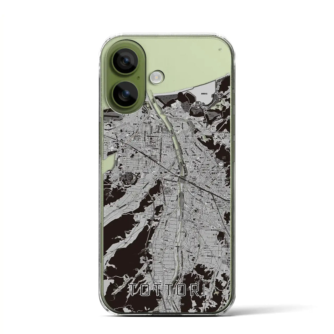 【鳥取（鳥取県）】地図柄iPhoneケース（クリアタイプ）モノトーン・iPhone 17 Pro Max 用