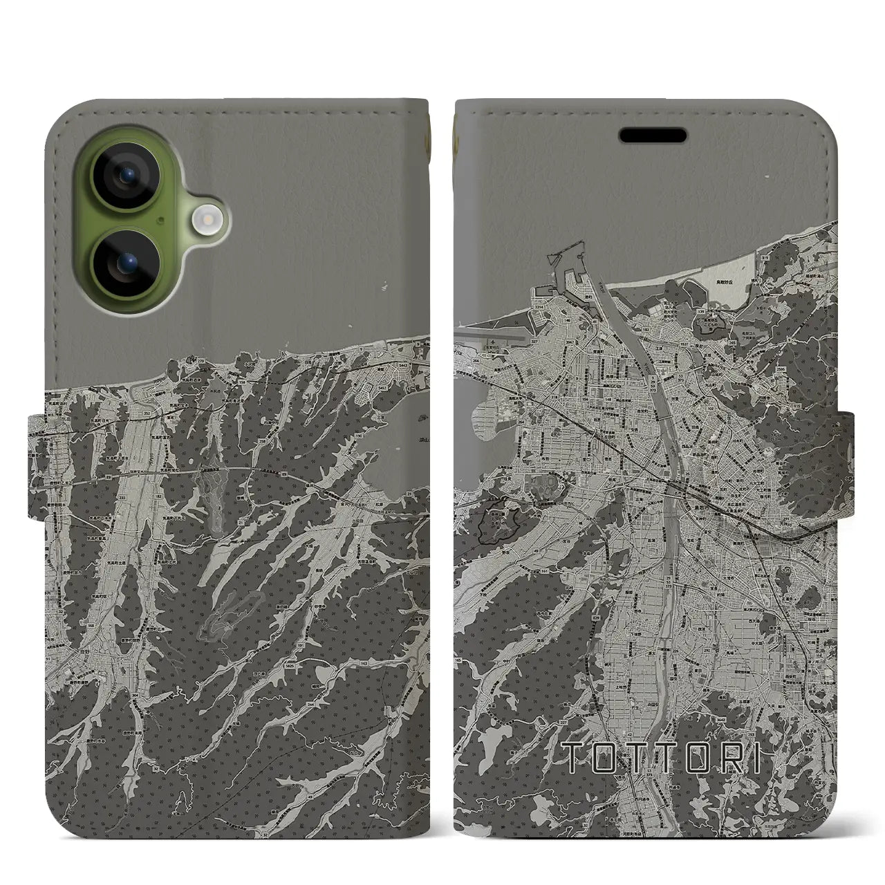 【鳥取（鳥取県）】地図柄iPhoneケース（手帳タイプ）