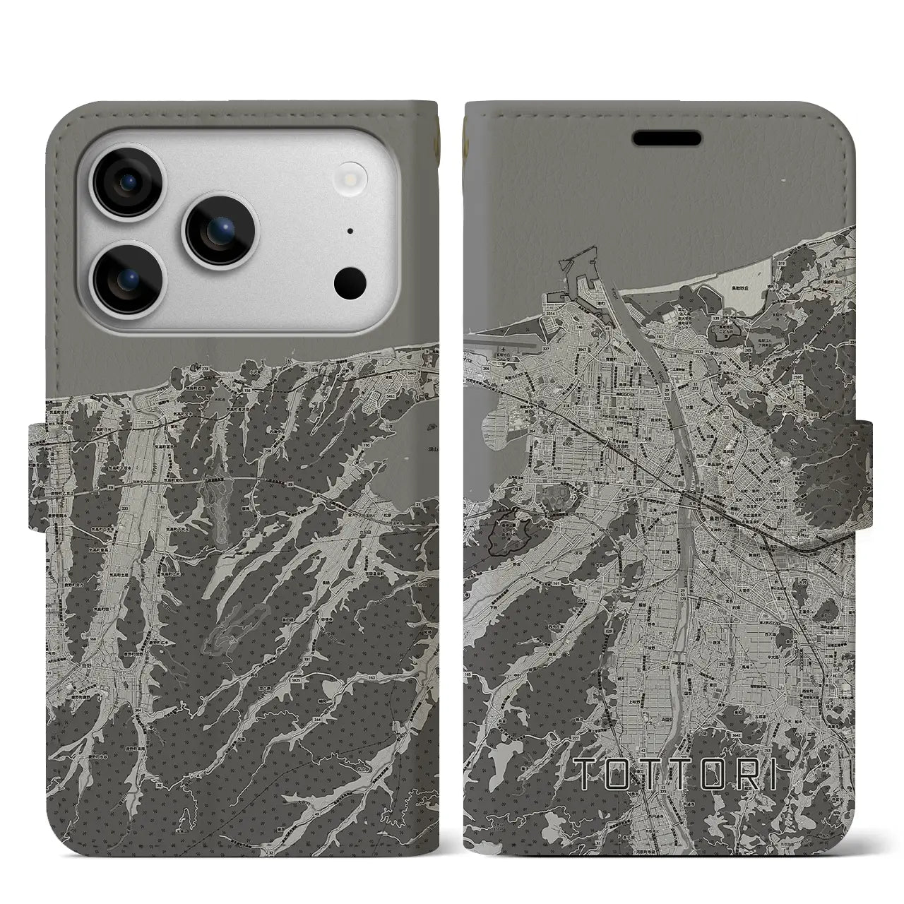 【鳥取（鳥取県）】地図柄iPhoneケース（手帳タイプ）