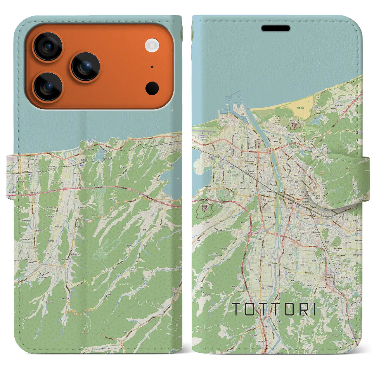 【鳥取（鳥取県）】地図柄iPhoneケース（手帳タイプ）