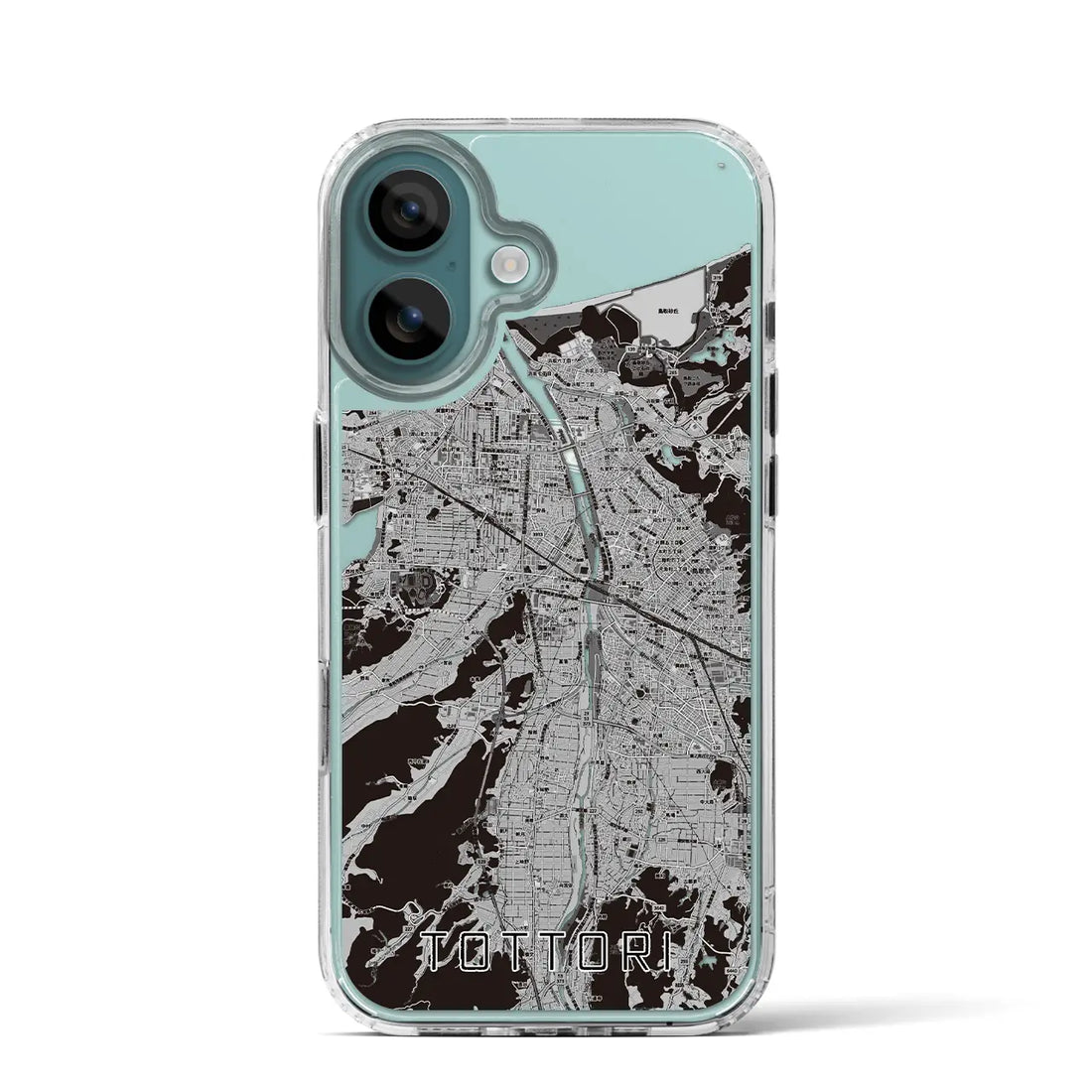 【鳥取（鳥取県）】地図柄iPhoneケース（MagSafeタイプ）モノトーン・iPhone 16 Pro 用