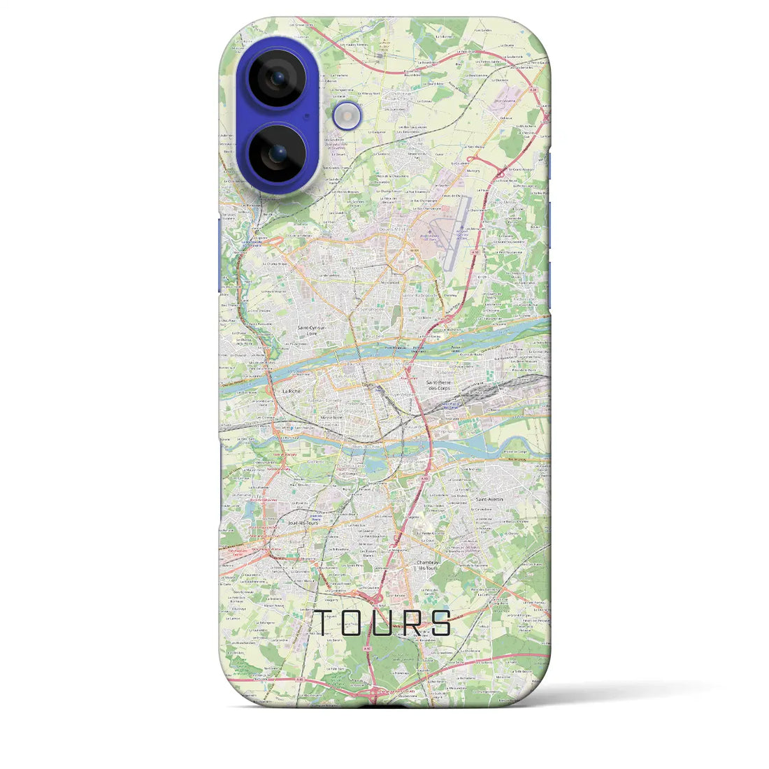 【トゥール（フランス）】地図柄iPhoneケース（バックカバータイプ）ナチュラル・iPhone 16 Pro Max 用