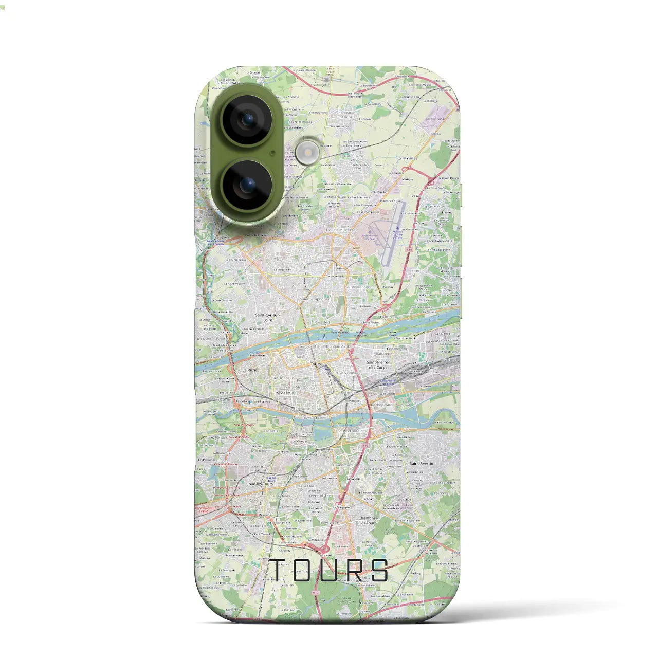 【トゥール（フランス）】地図柄iPhoneケース（バックカバータイプ）