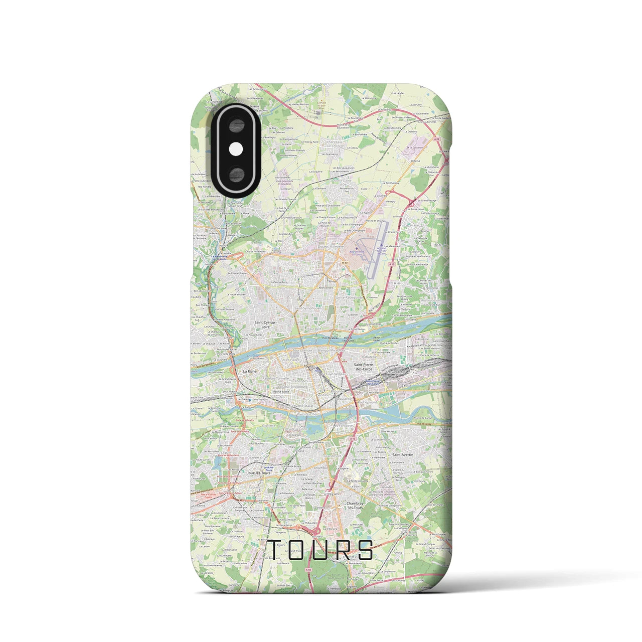 【トゥール（フランス）】地図柄iPhoneケース（バックカバータイプ）ナチュラル・iPhone XS / X 用