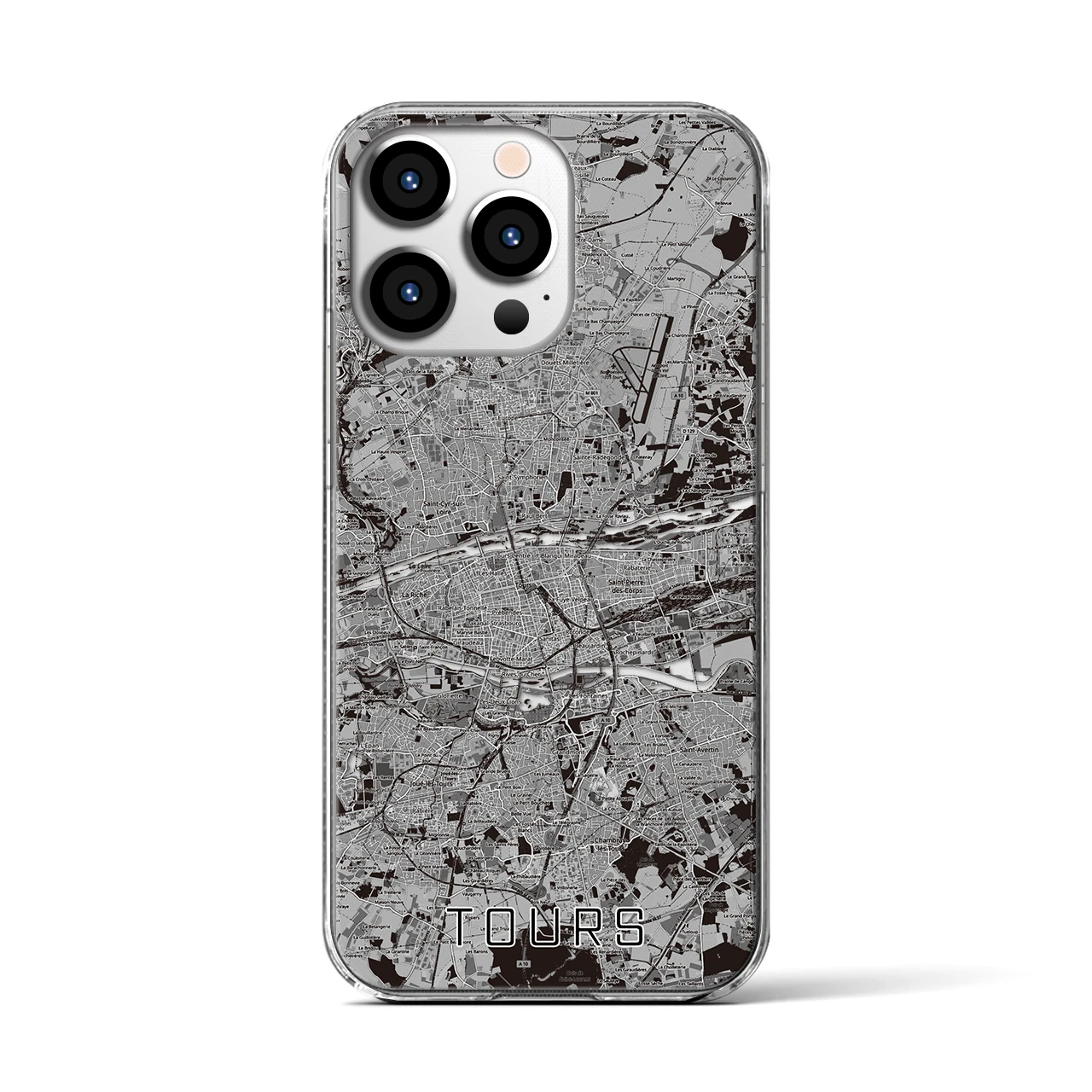 【トゥール（フランス）】地図柄iPhoneケース（クリアタイプ）