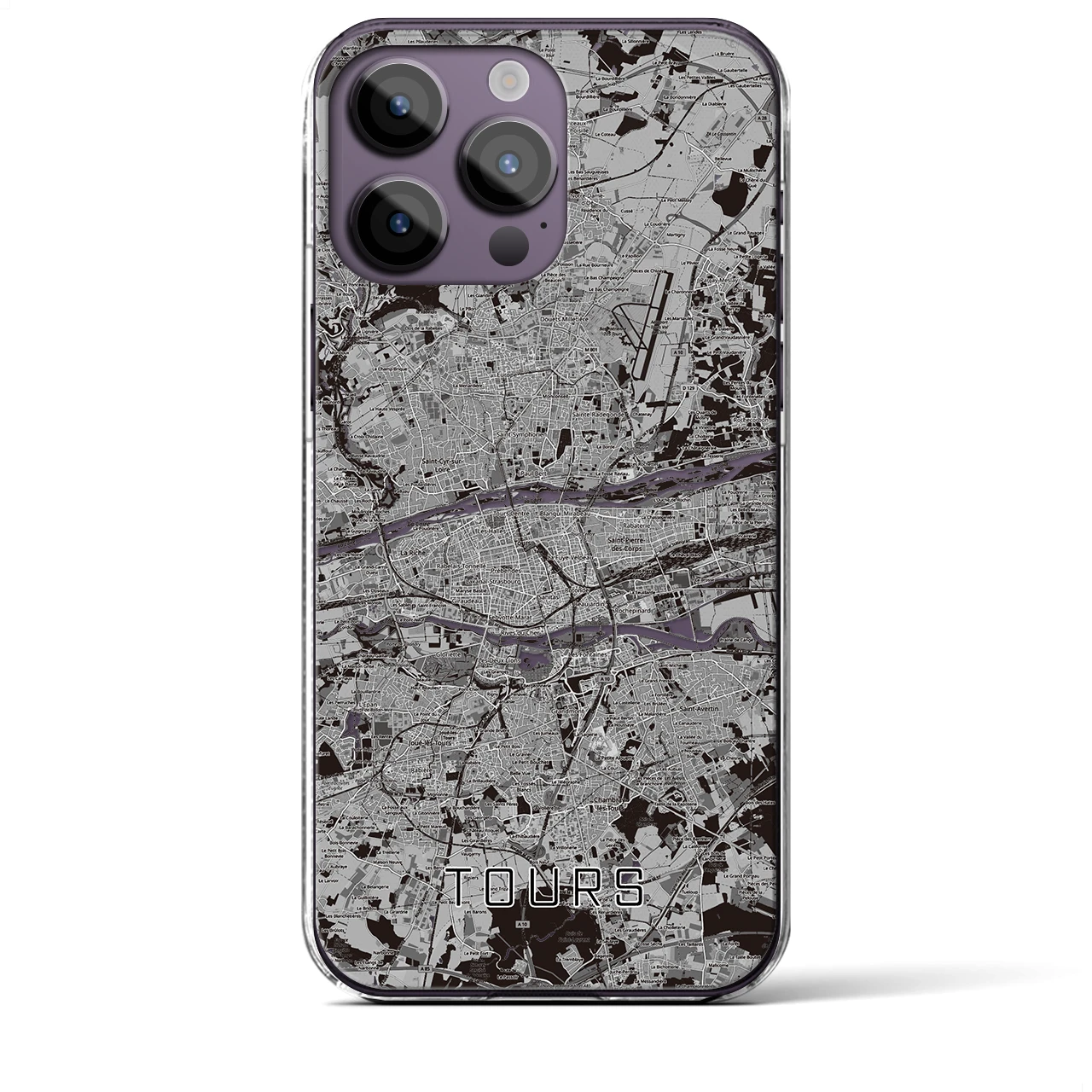 【トゥール（フランス）】地図柄iPhoneケース（クリアタイプ）