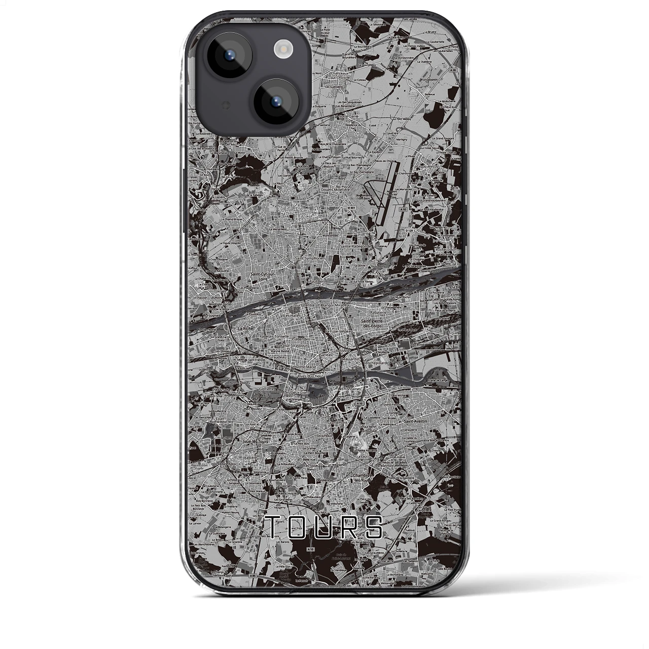 【トゥール（フランス）】地図柄iPhoneケース（クリアタイプ）