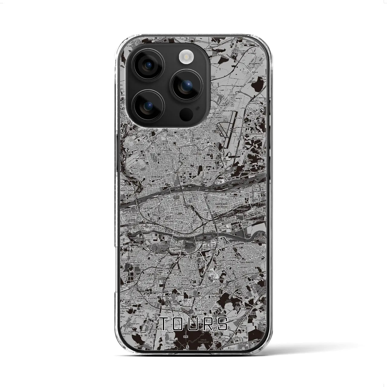 【トゥール（フランス）】地図柄iPhoneケース（クリアタイプ）