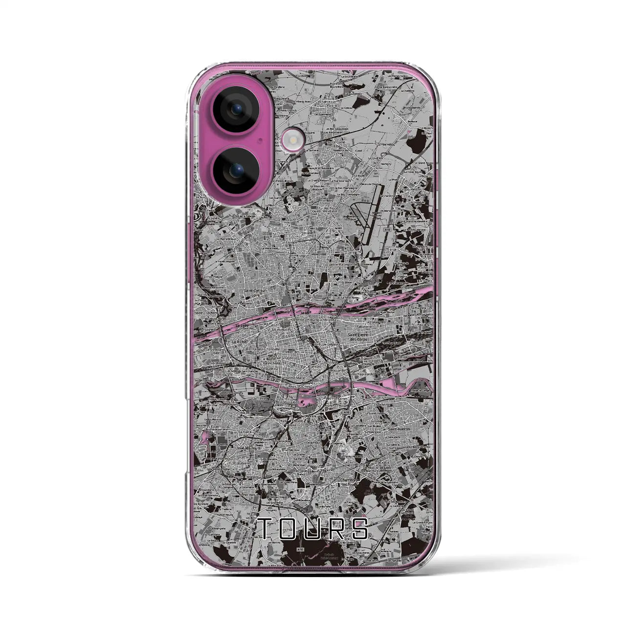 【トゥール（フランス）】地図柄iPhoneケース（クリアタイプ）