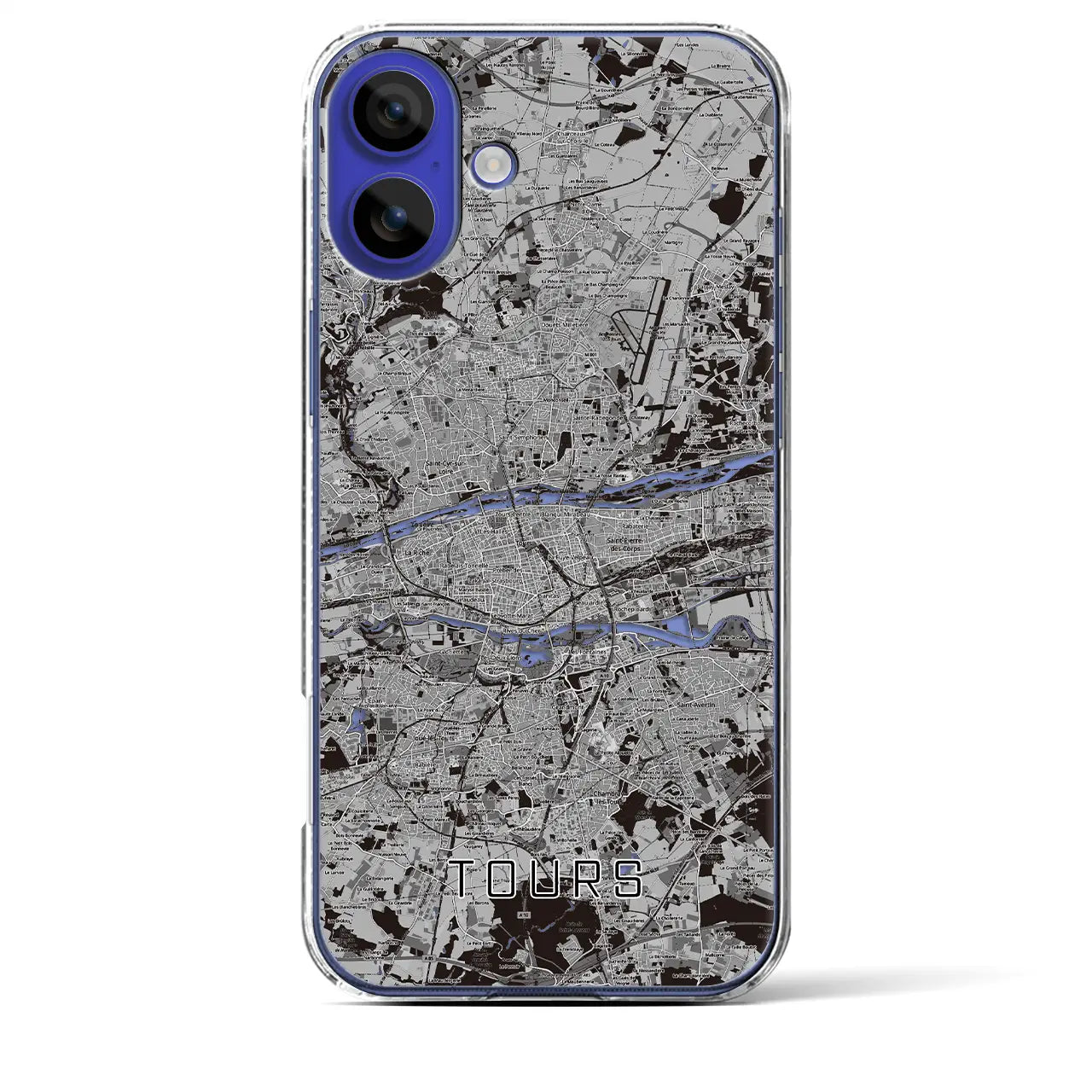 【トゥール（フランス）】地図柄iPhoneケース（クリアタイプ）