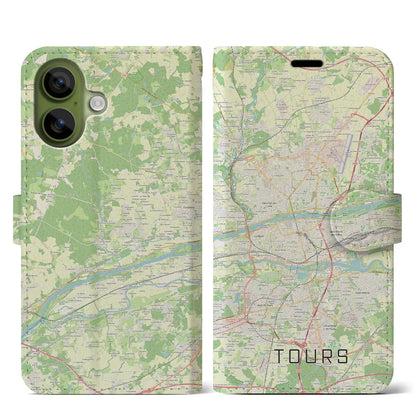 【トゥール（フランス）】地図柄iPhoneケース（手帳タイプ）