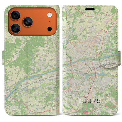 【トゥール（フランス）】地図柄iPhoneケース（手帳タイプ）