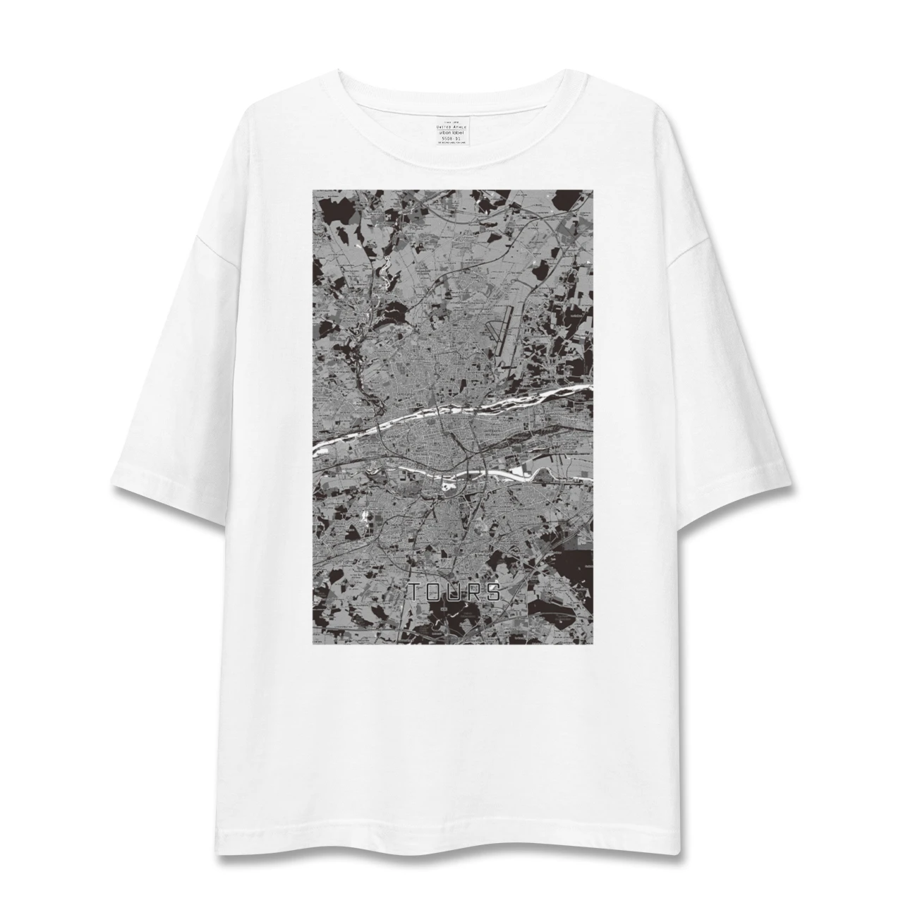 【トゥール（フランス）】地図柄ビッグシルエットTシャツ