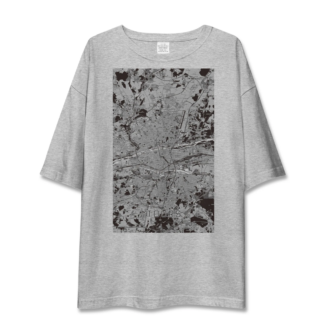 【トゥール（フランス）】地図柄ビッグシルエットTシャツ