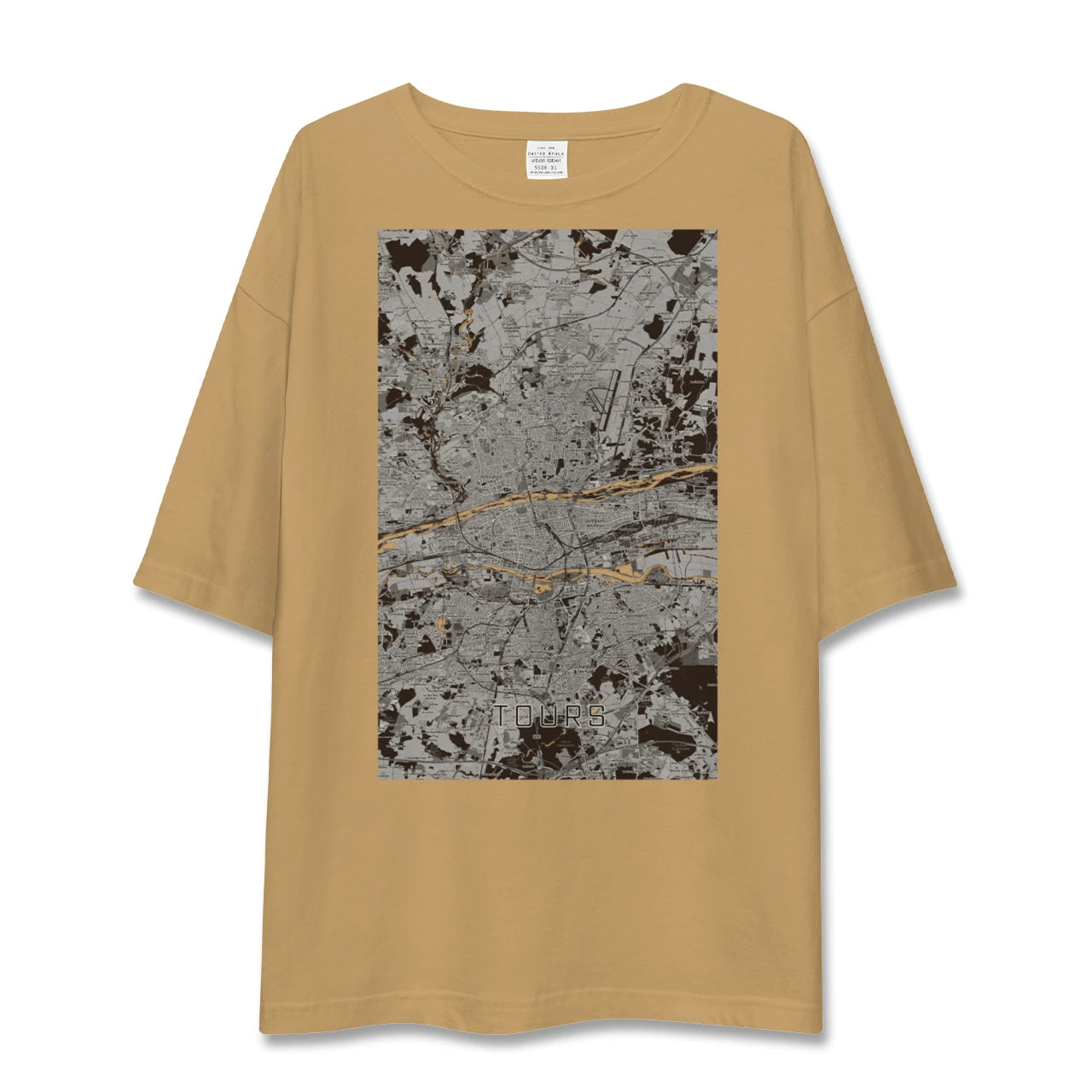 【トゥール（フランス）】地図柄ビッグシルエットTシャツ