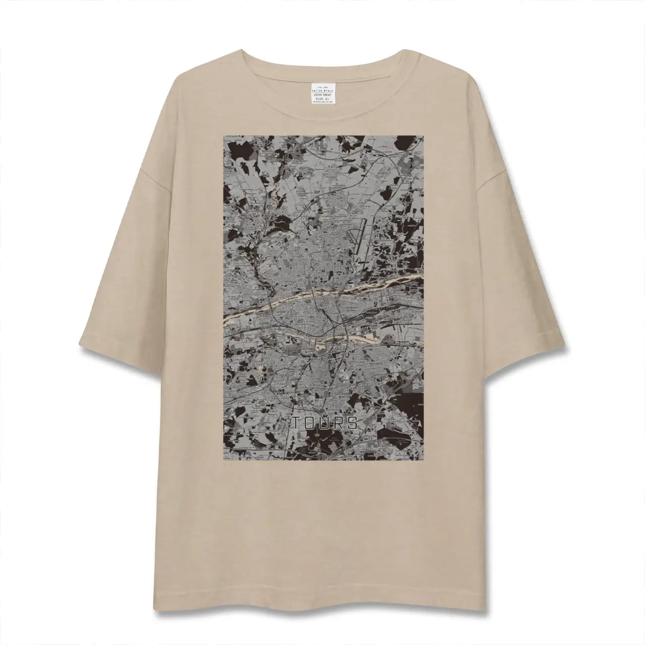 【トゥール（フランス）】地図柄ビッグシルエットTシャツ