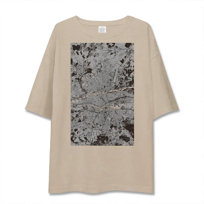 【トゥール（フランス）】地図柄ビッグシルエットTシャツ