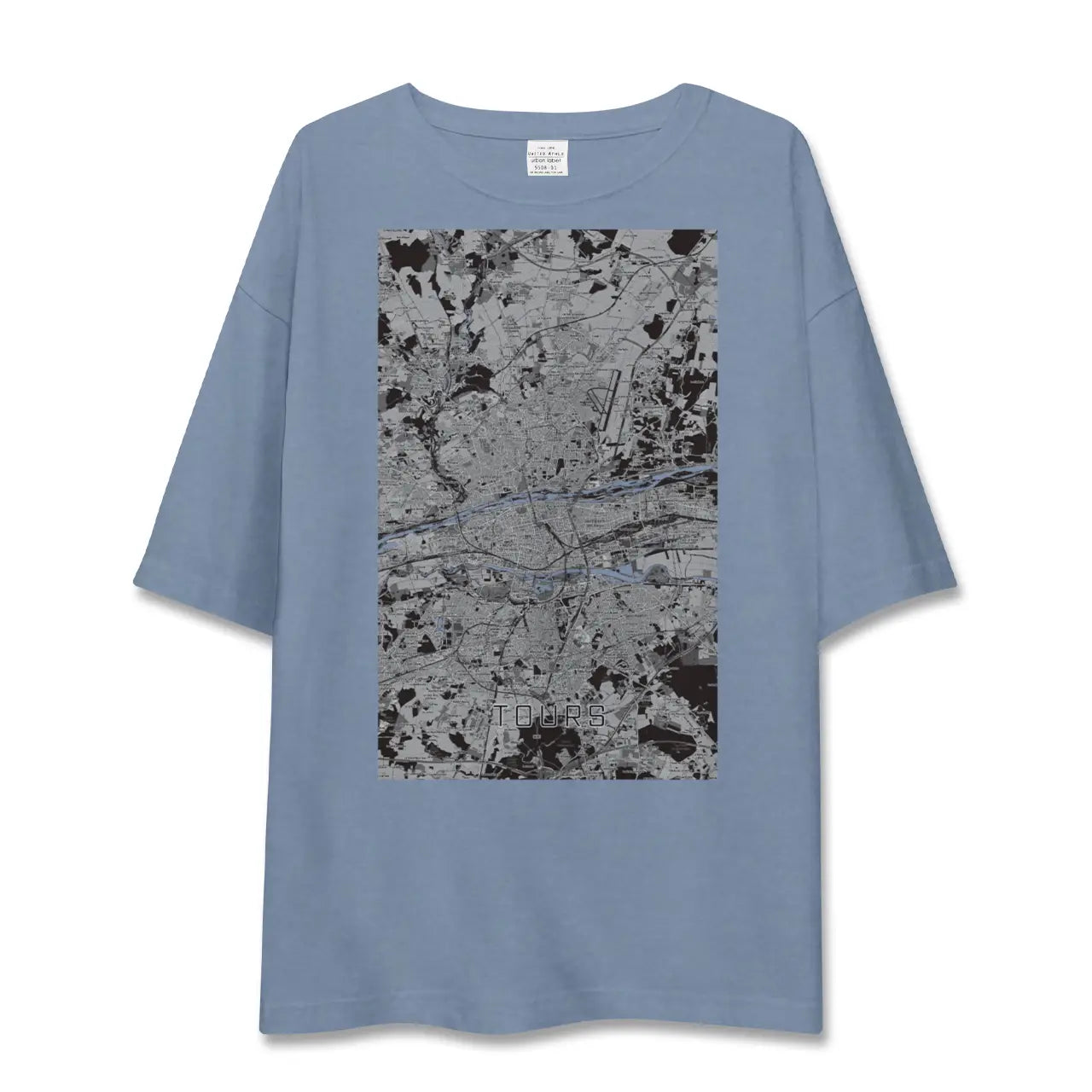【トゥール（フランス）】地図柄ビッグシルエットTシャツ