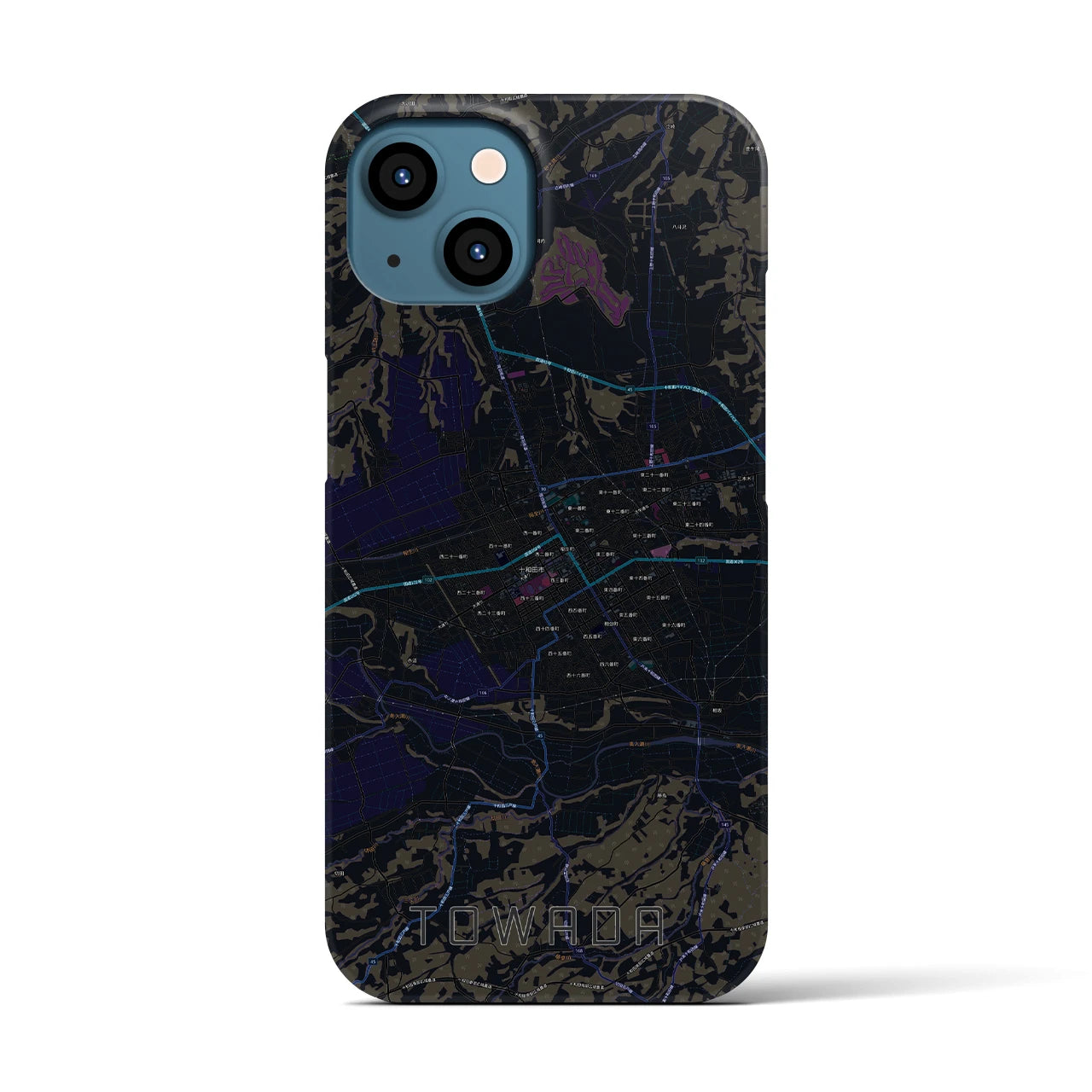 【十和田（青森県）】地図柄iPhoneケース（バックカバータイプ）