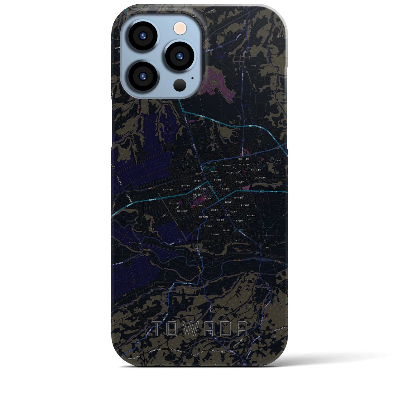 【十和田（青森県）】地図柄iPhoneケース（バックカバータイプ）