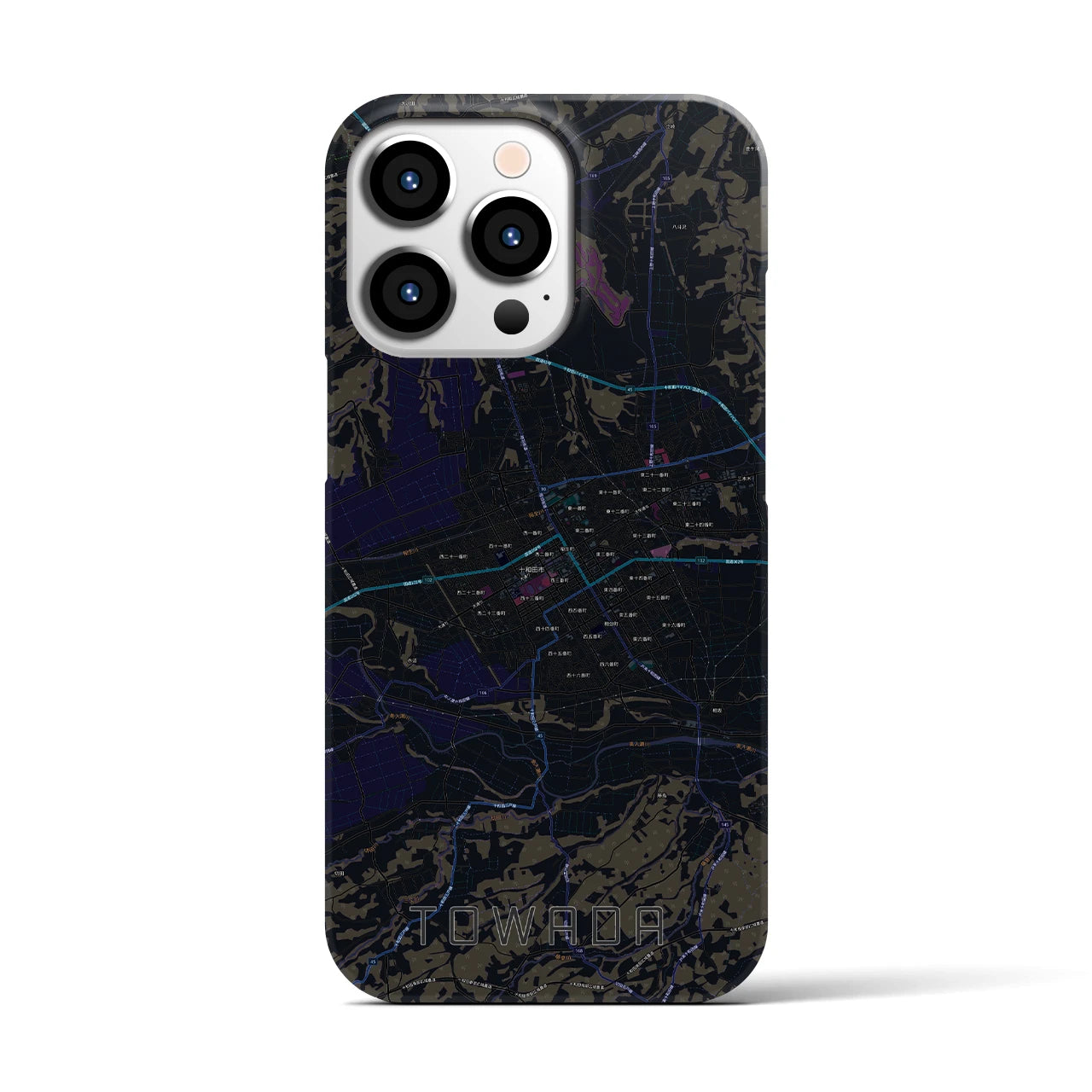【十和田（青森県）】地図柄iPhoneケース（バックカバータイプ）