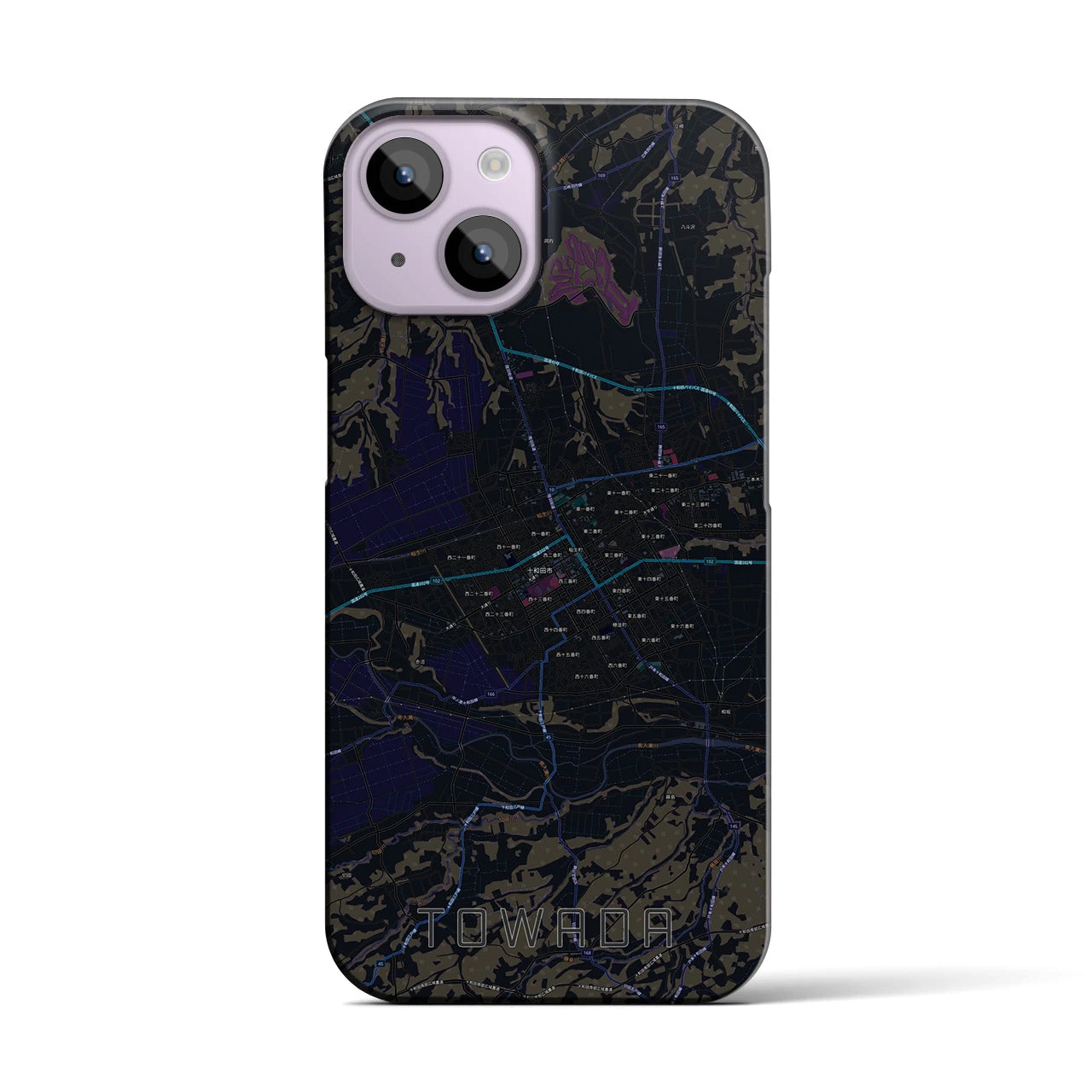 【十和田（青森県）】地図柄iPhoneケース（バックカバータイプ）