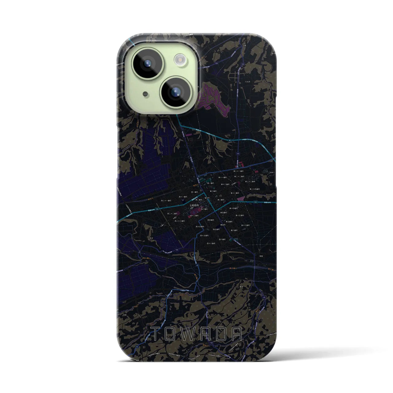 【十和田（青森県）】地図柄iPhoneケース（バックカバータイプ）