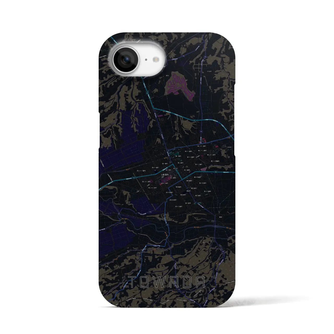 【十和田（青森県）】地図柄iPhoneケース（バックカバータイプ）