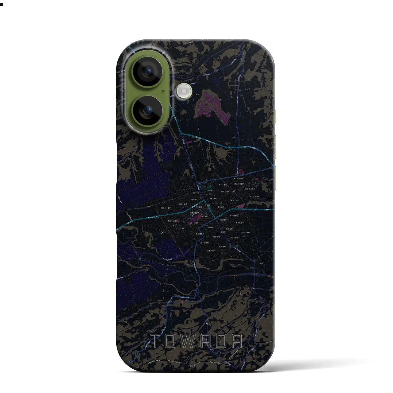 【十和田（青森県）】地図柄iPhoneケース（バックカバータイプ）