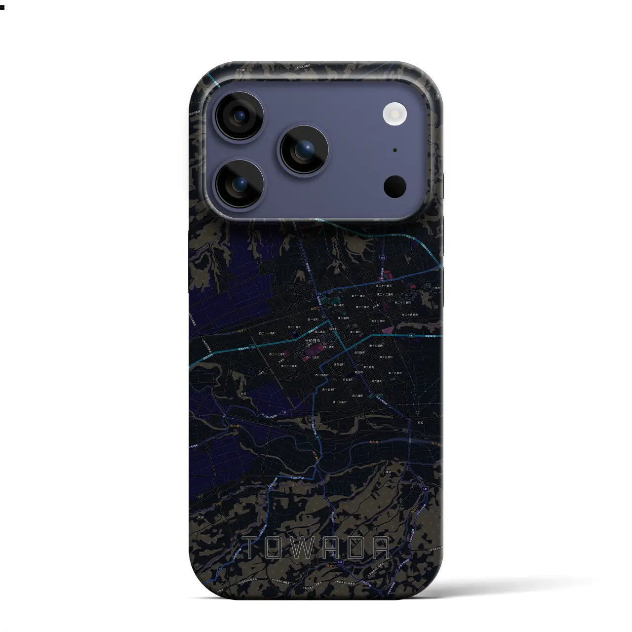 【十和田（青森県）】地図柄iPhoneケース（バックカバータイプ）