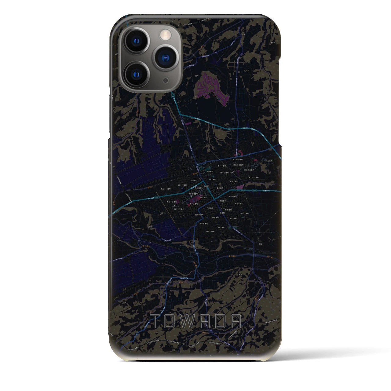 【十和田（青森県）】地図柄iPhoneケース（バックカバータイプ）