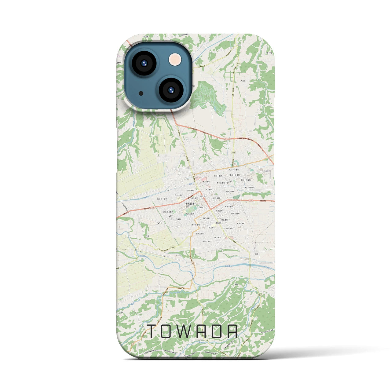 【十和田（青森県）】地図柄iPhoneケース（バックカバータイプ）