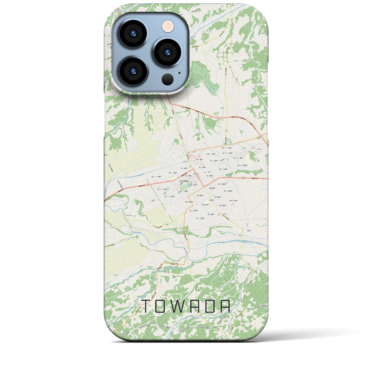 【十和田（青森県）】地図柄iPhoneケース（バックカバータイプ）