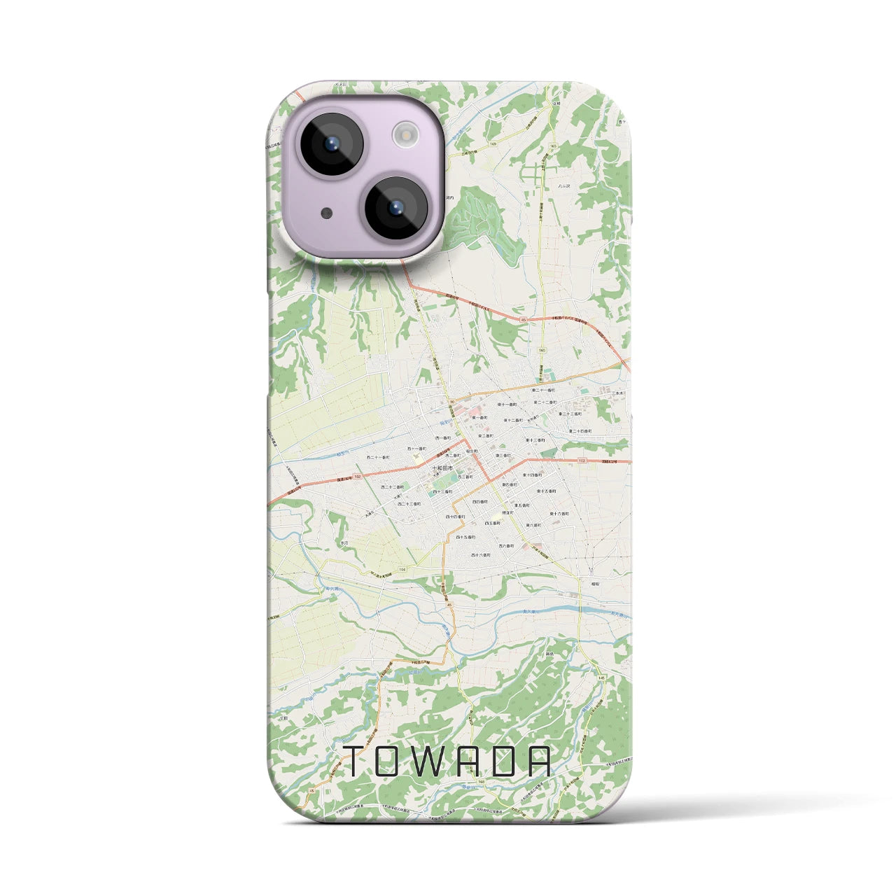 【十和田（青森県）】地図柄iPhoneケース（バックカバータイプ）