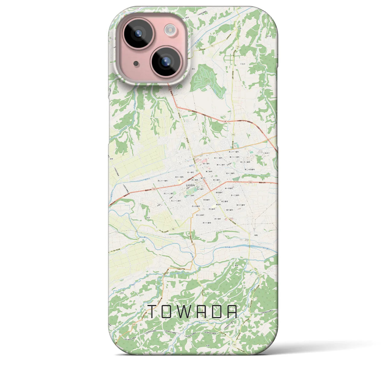 【十和田（青森県）】地図柄iPhoneケース（バックカバータイプ）