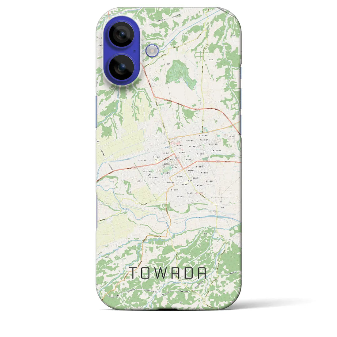 【十和田(青森県)】地図柄iPhoneケース(バックカバータイプ)ナチュラル・iPhone 16 Pro Max 用