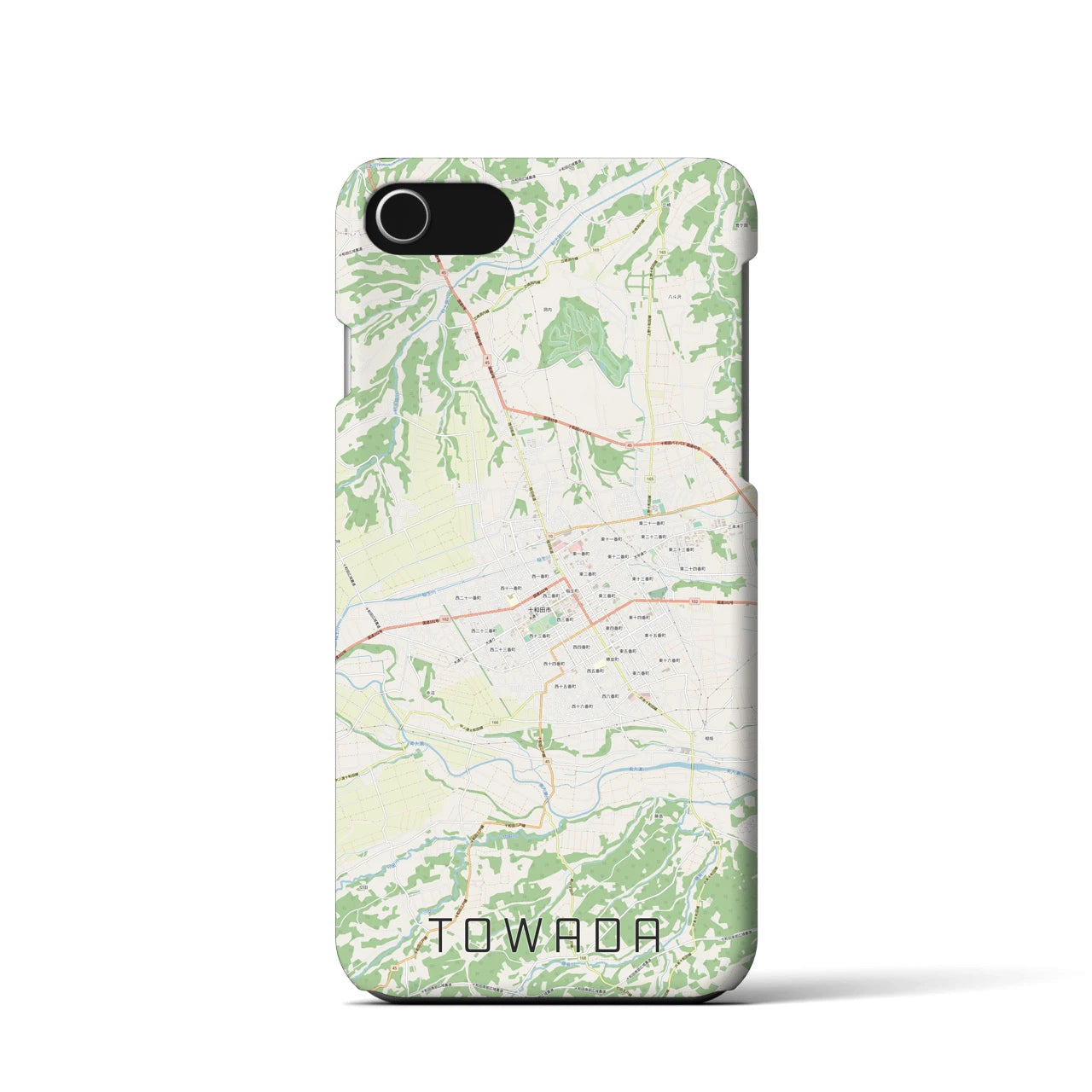 【十和田（青森県）】地図柄iPhoneケース（バックカバータイプ）