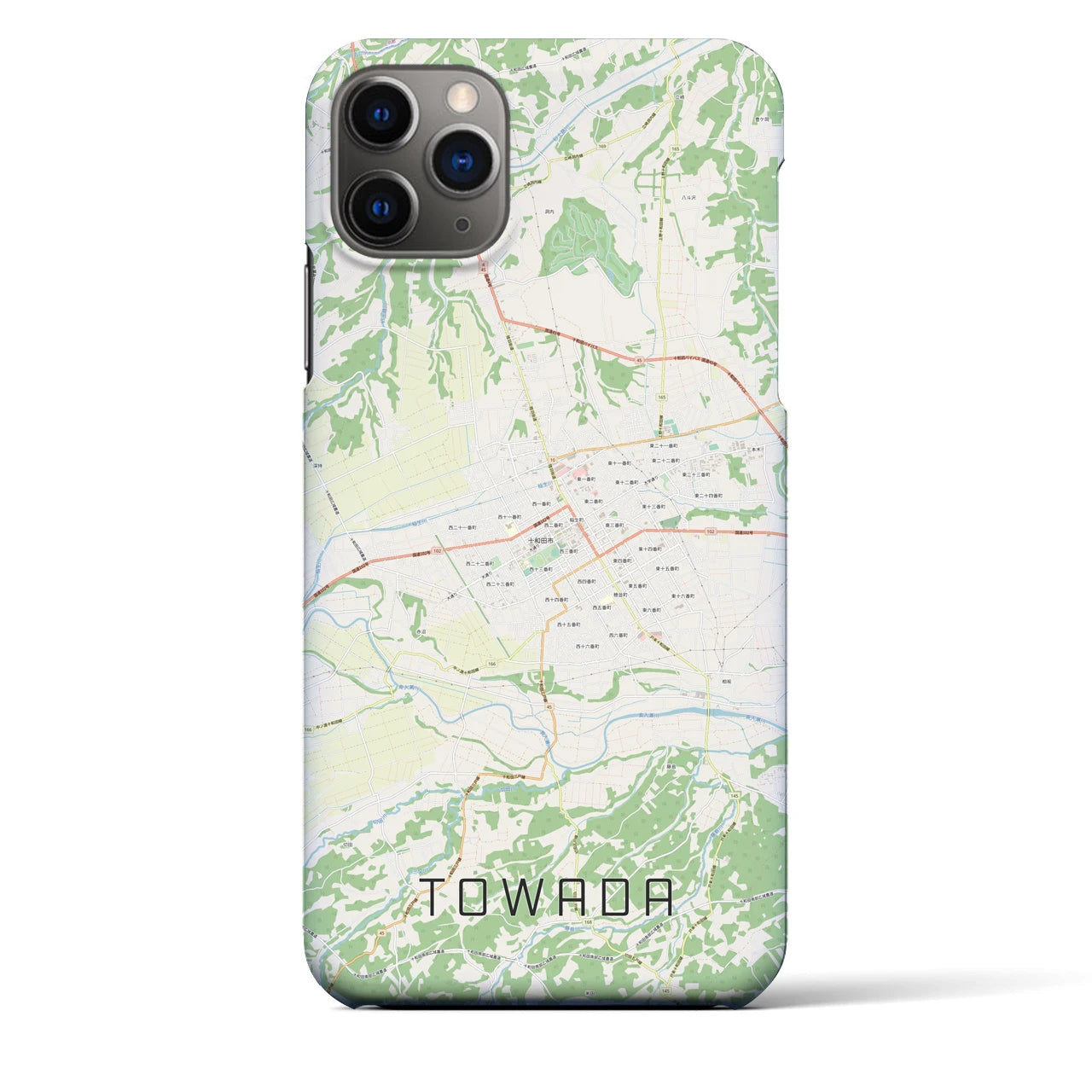 【十和田（青森県）】地図柄iPhoneケース（バックカバータイプ）