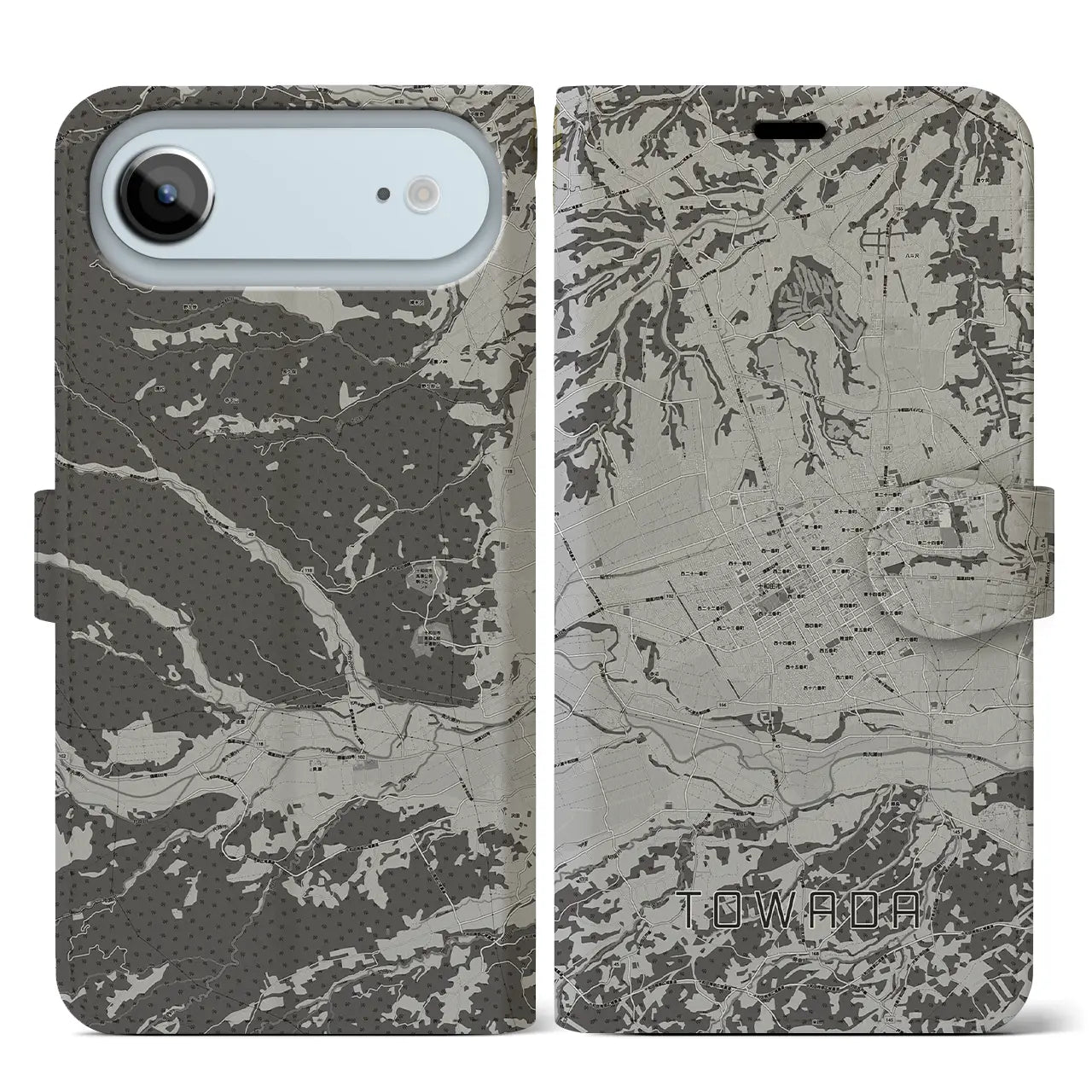 【十和田（青森県）】地図柄iPhoneケース（手帳タイプ）