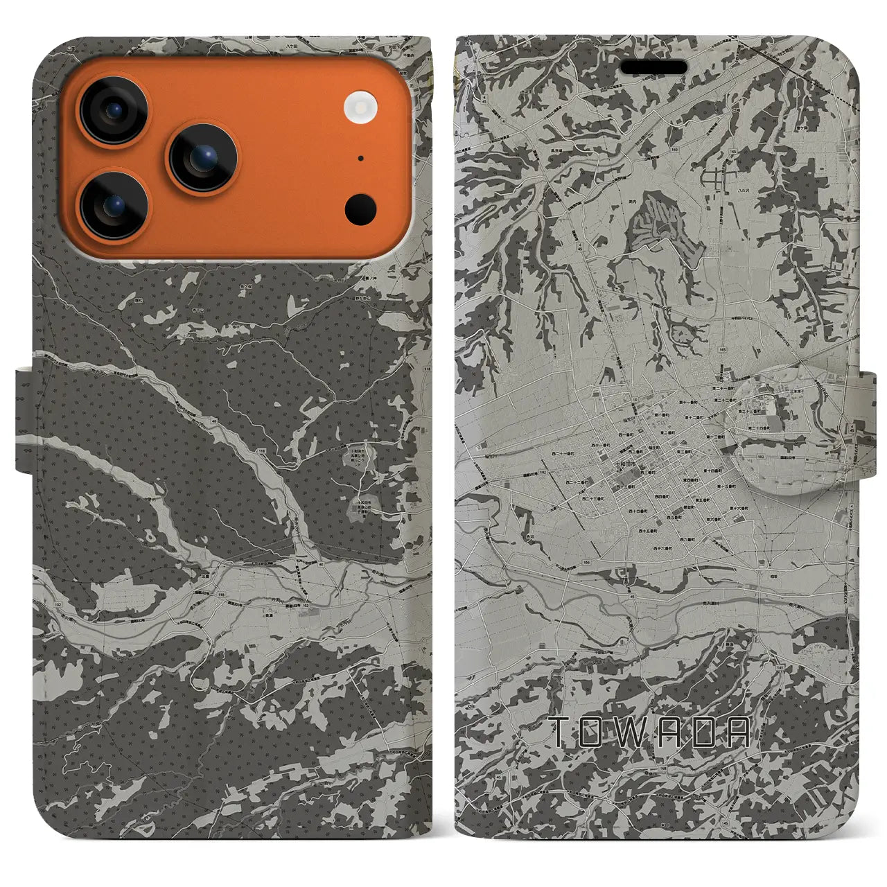 【十和田（青森県）】地図柄iPhoneケース（手帳タイプ）