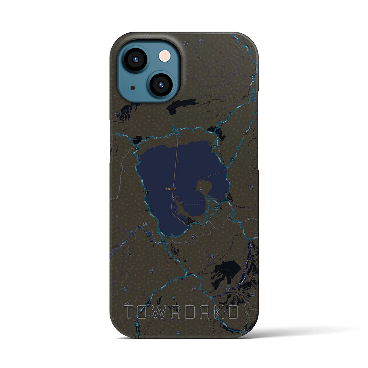 【十和田湖（青森県）】地図柄iPhoneケース（バックカバータイプ）
