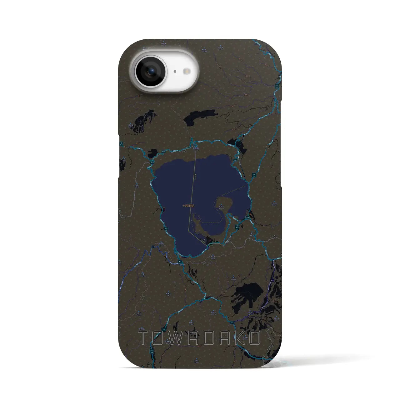【十和田湖（青森県）】地図柄iPhoneケース（バックカバータイプ）