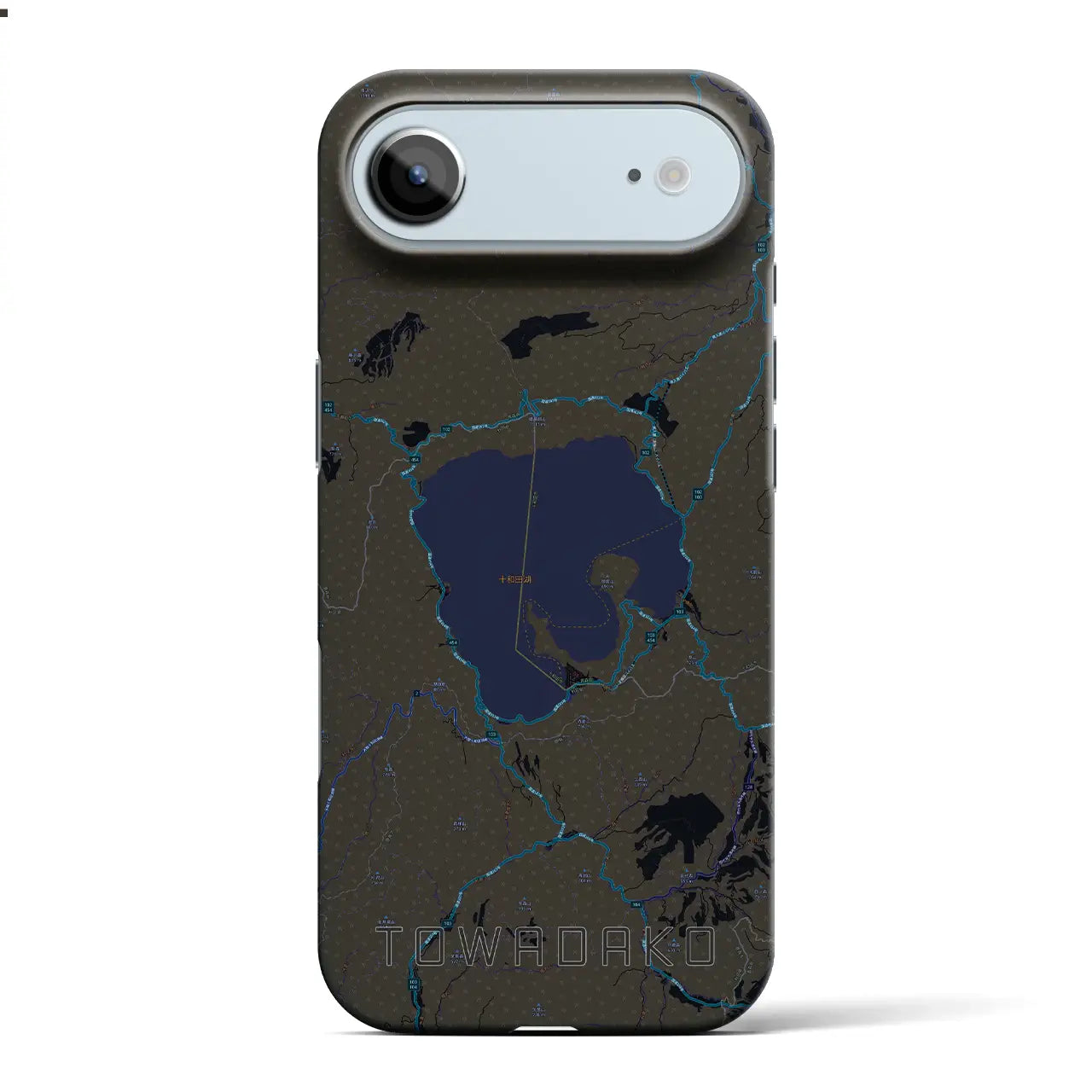 【十和田湖（青森県）】地図柄iPhoneケース（バックカバータイプ）