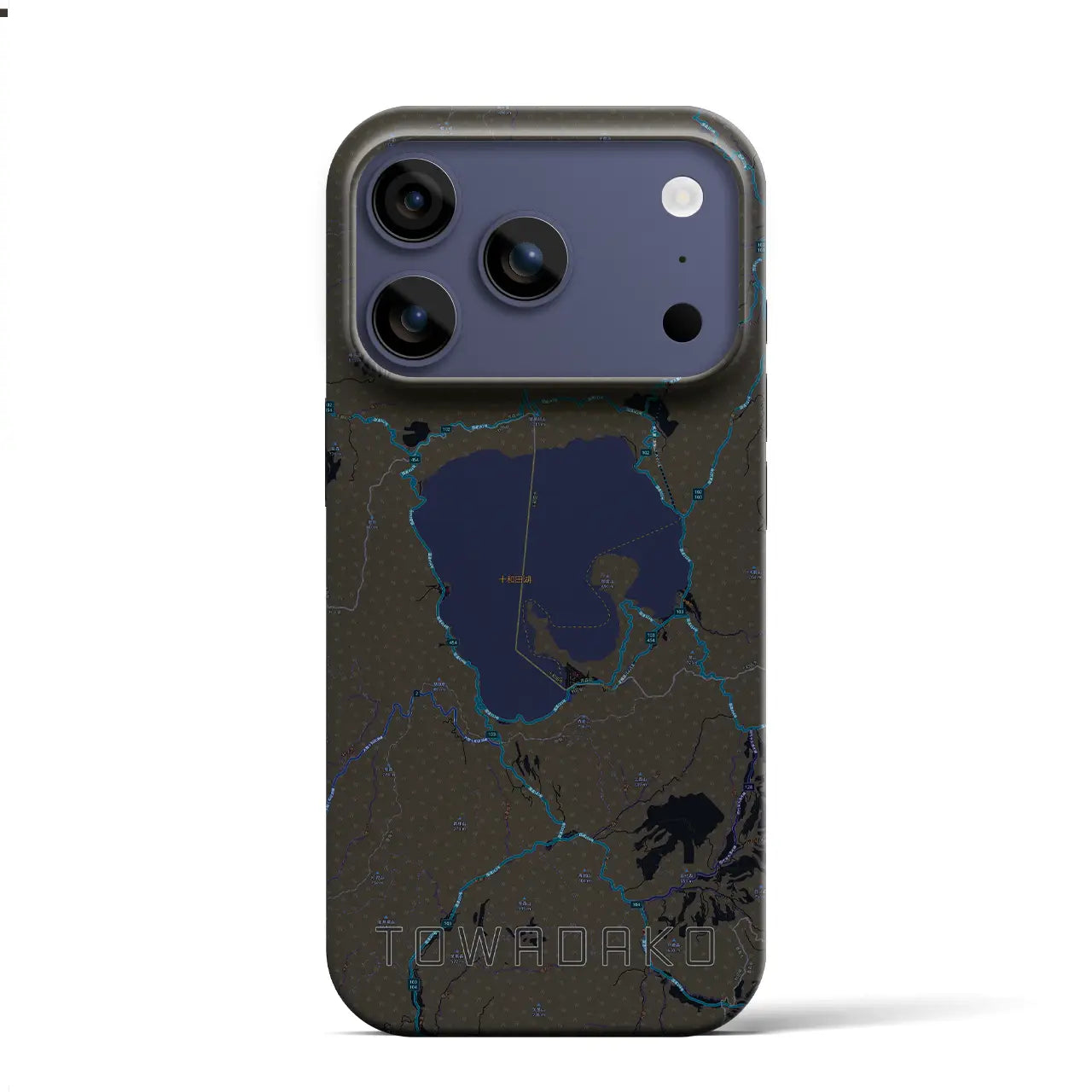 【十和田湖（青森県）】地図柄iPhoneケース（バックカバータイプ）